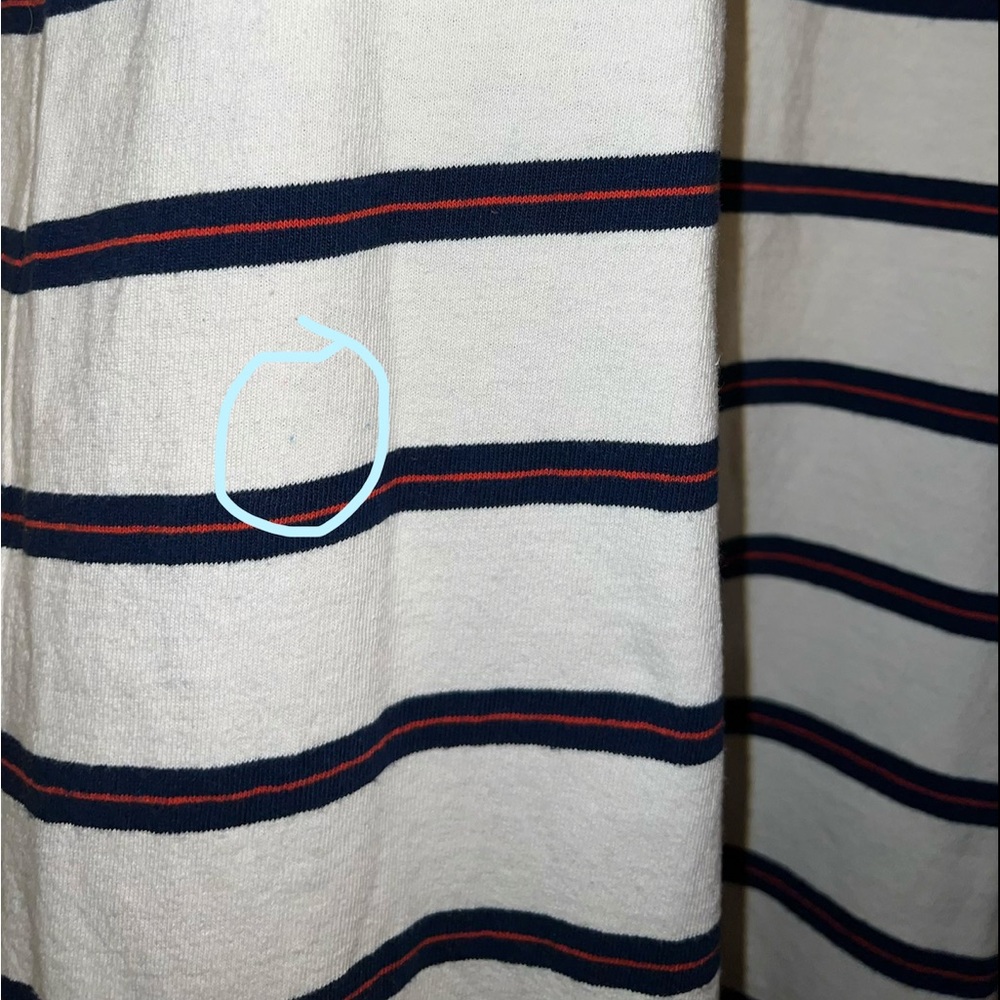 Madewell White Tomboy Pocket T-Shirt Cotton Mini Dress Blue Red Striped Size XS - Picture 11 of 13